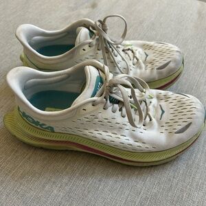 Hoka Women's White and Teal Athletic Shoes kawana